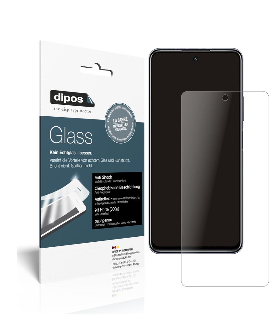 1x Schutzfolie für Honor 10X Lite matt - Anti-Shock 9H Folie dipos Glass Kunststoffglas