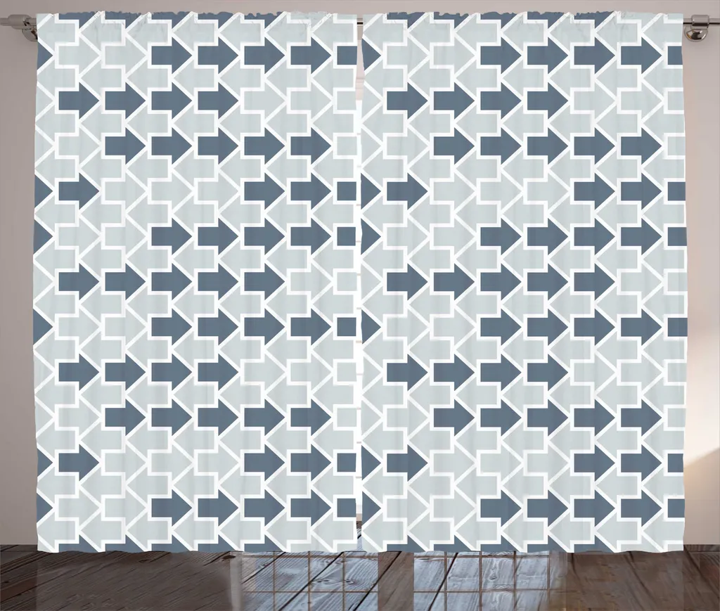 Rideaux de salon bleu ardoise pour grandes fenêtres 280 x 225 cm ABAKUHAUS