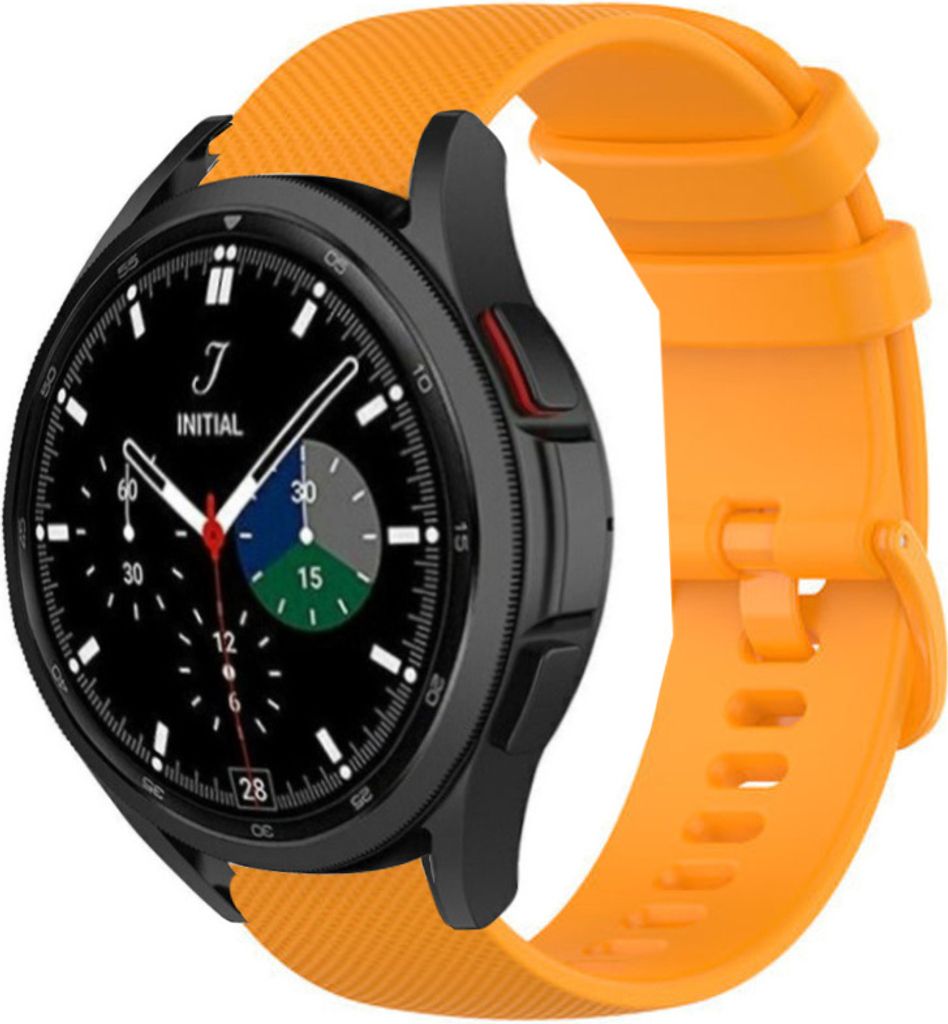 Strap-it Samsung Galaxy Watch 4 Classic 46mm Luxus-Silikonarmband (Orange)