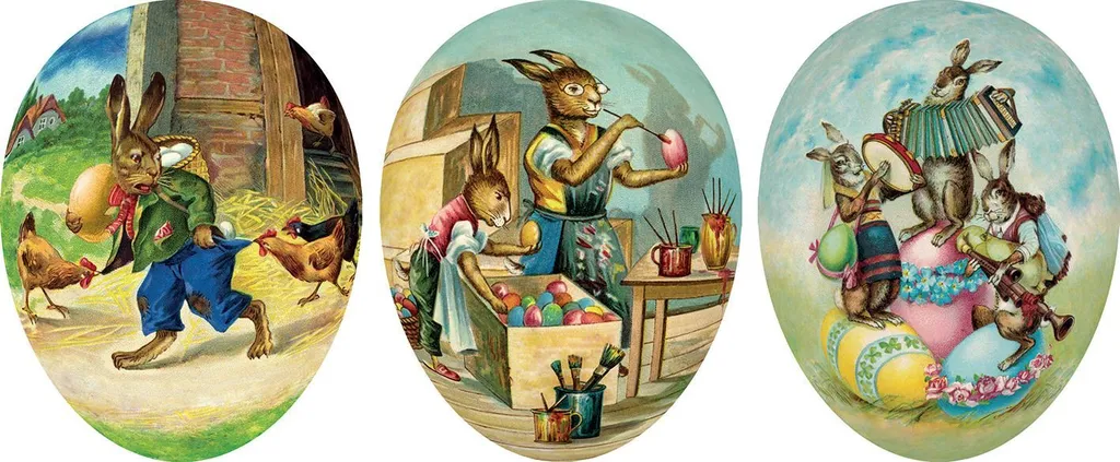 Œuf à garnir Nestler 30118.06 robuste de 18 cm aux motifs de Pâques