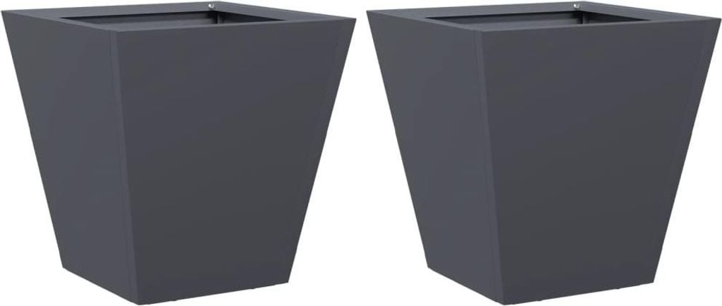 vidaXL Pflanzkübel 2 Stk. Anthrazit 30x30x30 Stahl
