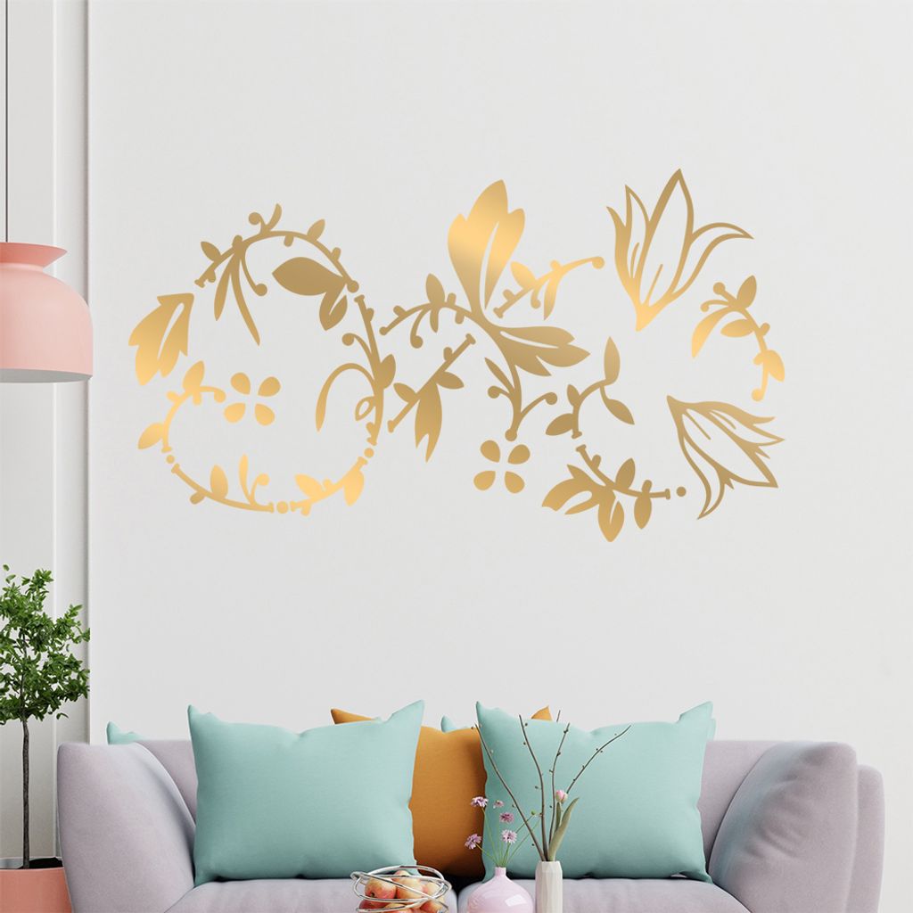 Blumenranke - Linien Wandtattoo in 6 Größen - Wandaufkleber Wall Sticker - Dekoration, Küche, Wohnzimmer, Schlafzimmer, Badezimmer