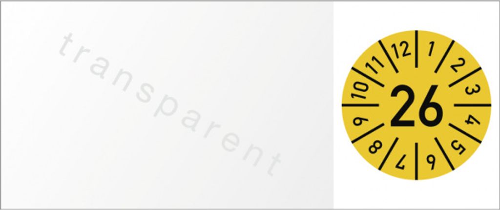 Dreifke Kabelprüfplakette Jahr 2026 mit Monaten, Folie, 60x25 mm, 10 Stück/B...