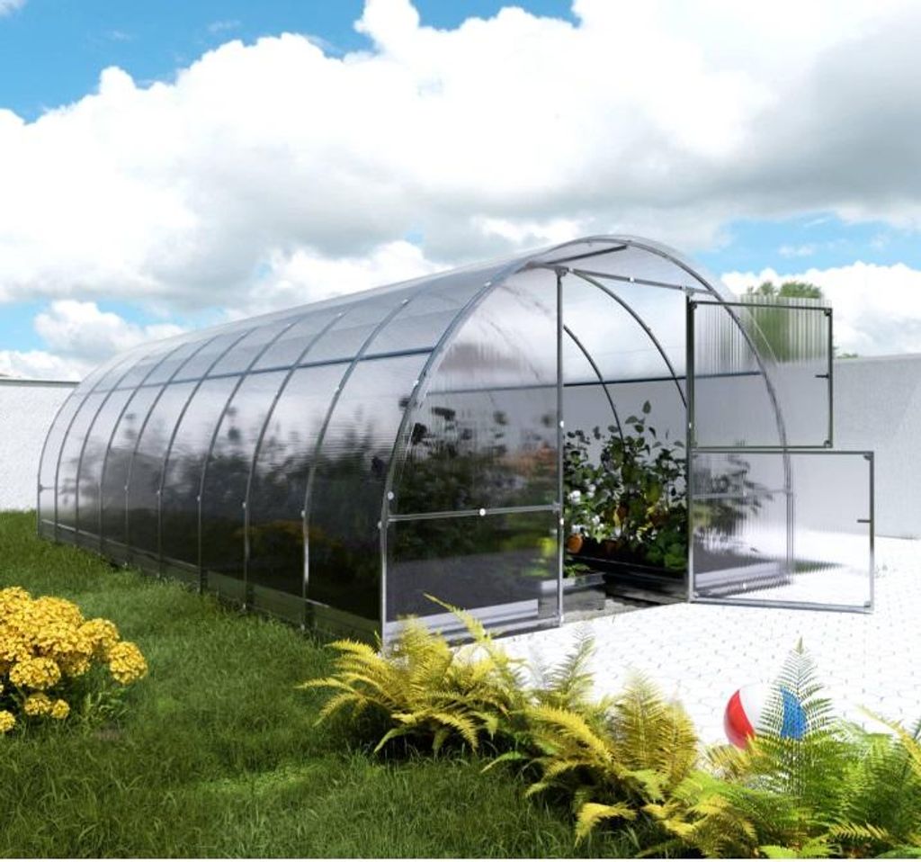 Gewächshaus KLASIKA EASY 3x4m (12m2) mit 6mm Polycarbonat (Rahmen aus Vierkantrohr)

