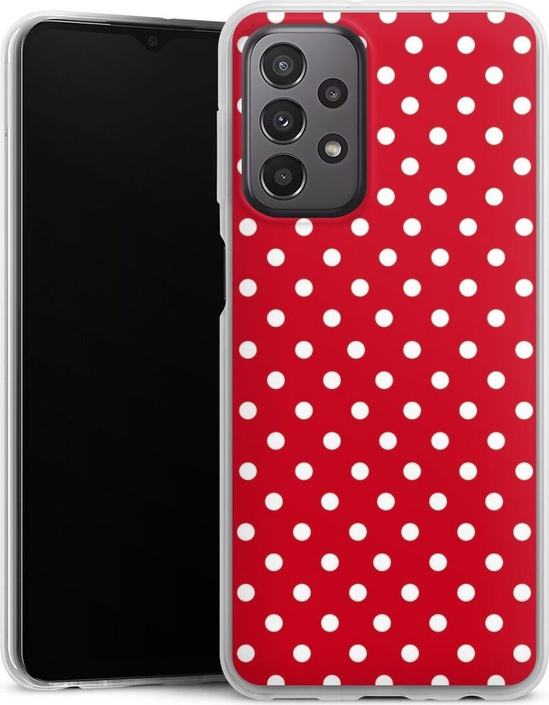 DeinDesign Slim Hülle für Samsung Galaxy A23 5G Silikon Case Ultra Dünn Handyhülle Polka Dots Punkte Retro