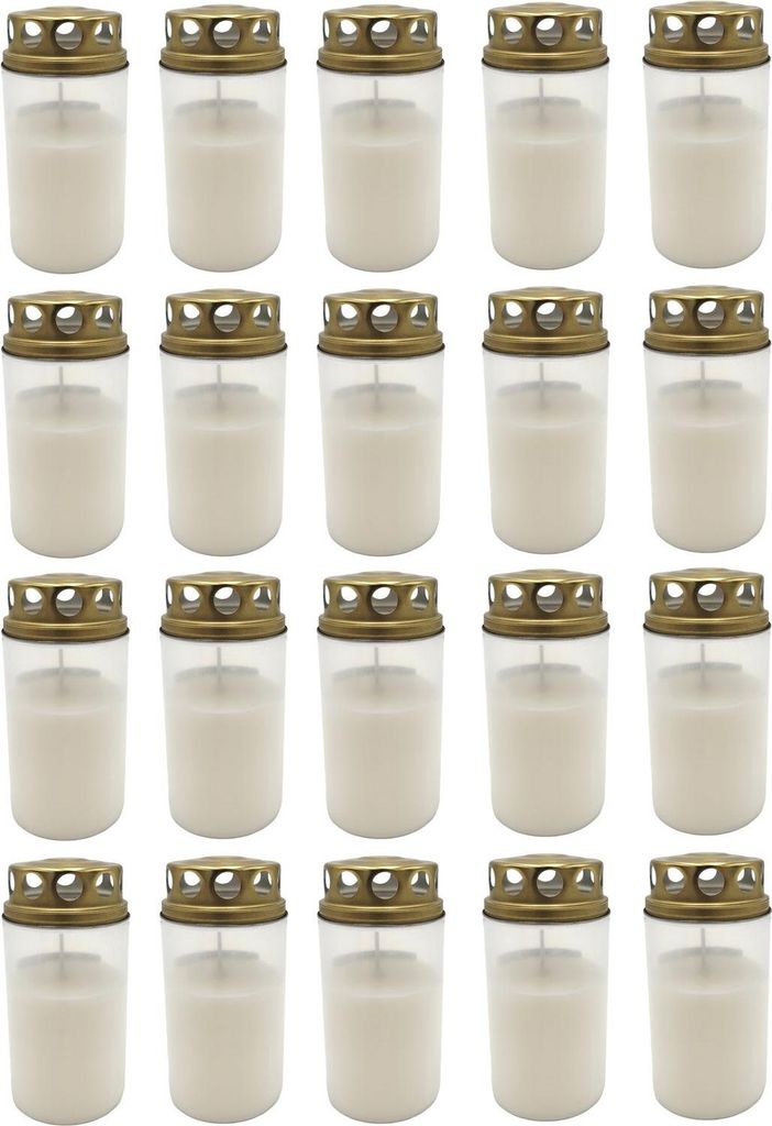 20x Bougie funéraire blanche Lumière funéraire Bougie Image du produit 