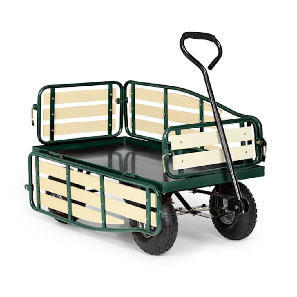 Transport Gitterwagen Handwagen Bollerwagen Seitenteile klappbar bis 300kg Grün 