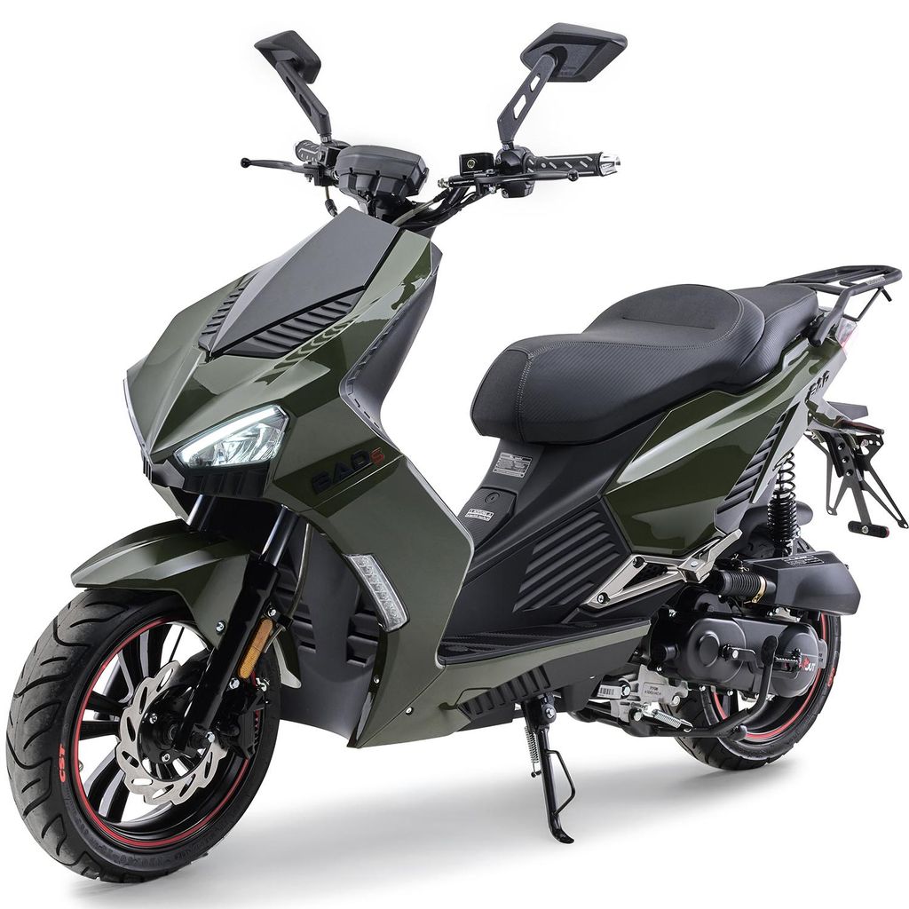 Motorroller 50 ccm Burnout BAD s Grün  25 km/h Produktbild 