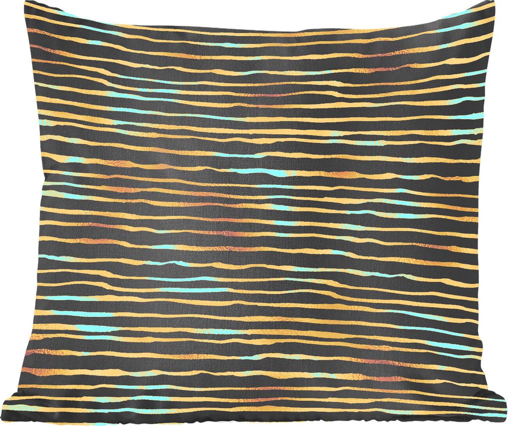 MuchoWow Zierkissen Sofakissen Wohnzimmer Dekokissen 50x50 cm Muster - Gold - Schwarz - Komfort - Sofakissen