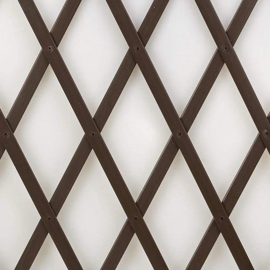 Treillis de jardin en PVC marron 100x2m pour culture murale de fleurs