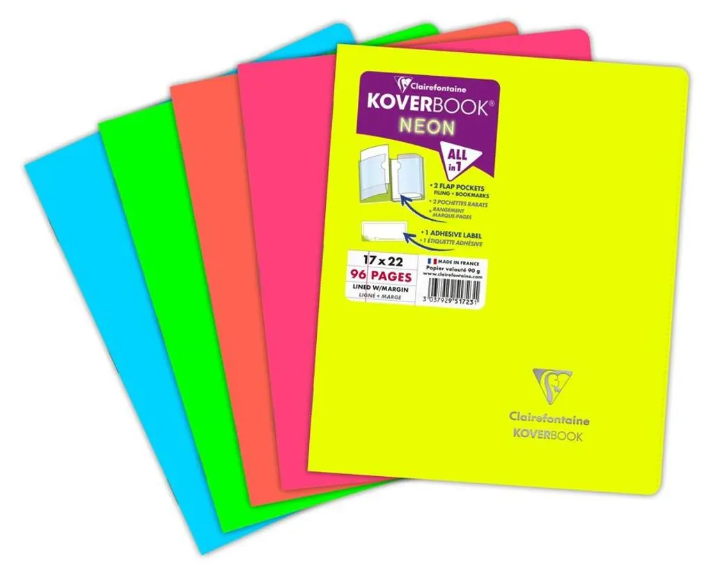 Petit cahier scolaire 17x22 KB NEON n° 48 ligné pour travaux dirigés
