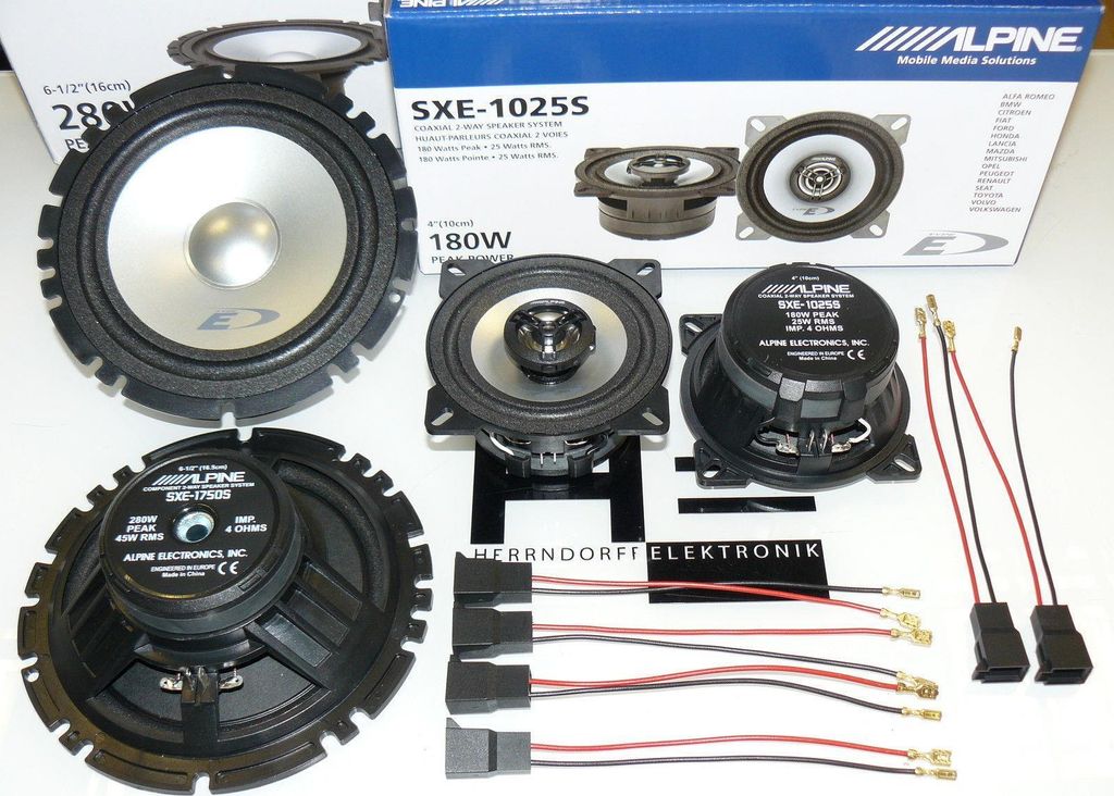 Alpine Lautsprecher Set passend für Golf3 Türen vorne / Armaturenbrett