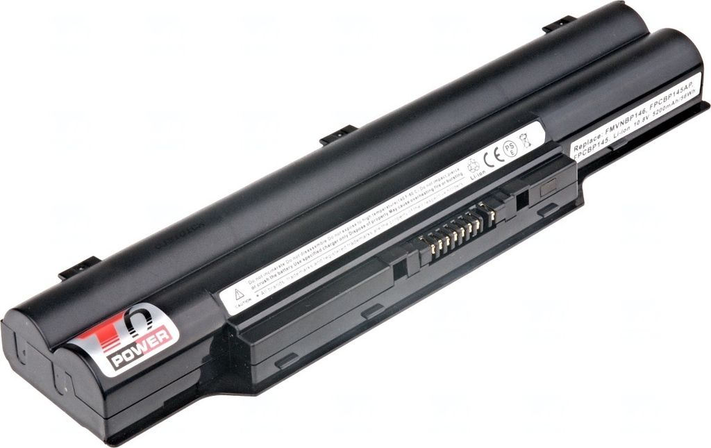 T6 Power Akku für Fujitsu Siemens LifeBook E751, Li-Ion, 10,8 V, 5200 mAh (56 Wh), schwarz