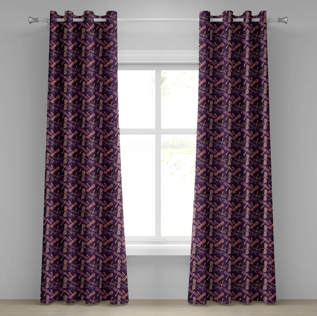 ABAKUHAUS Rideau à œillets Libelle Violet Style Vintage 280x175 cm