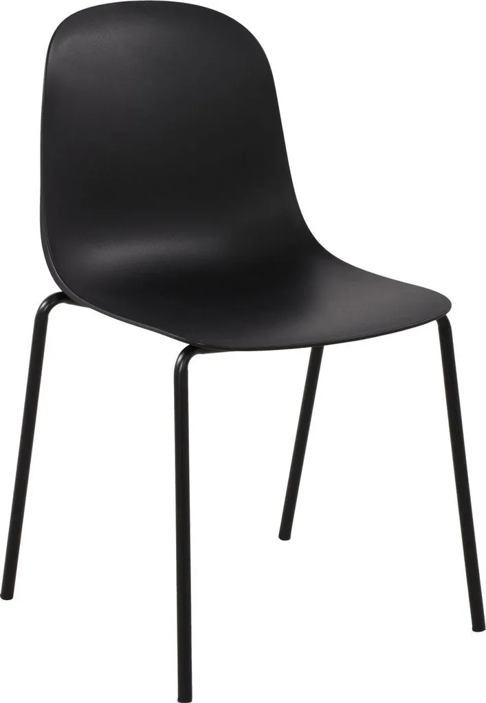 Sedia Design Nero Moderno Outdoor - Impilabile e Resistente UV