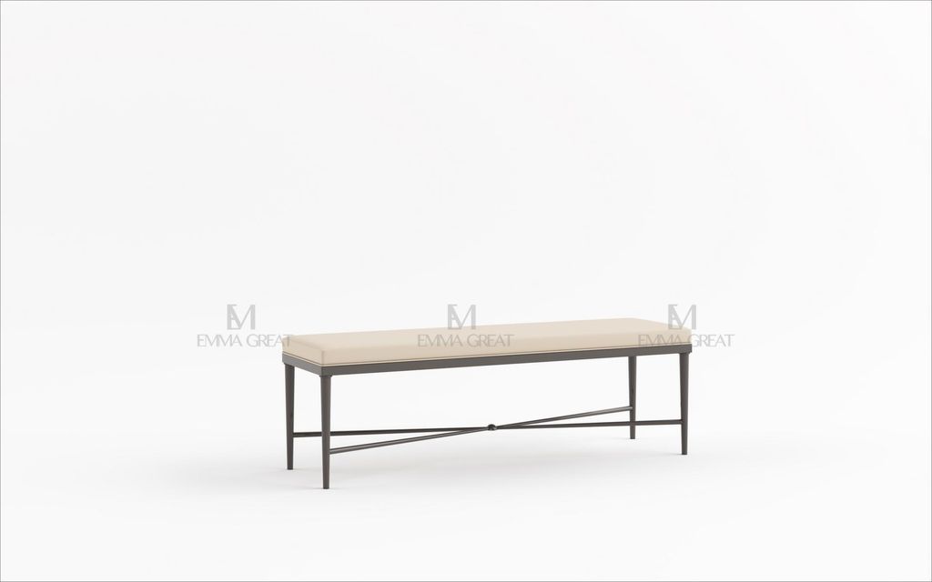 Sitz Polster Bank Polster Hocker Bank Textil Edelstahl Stil Designer Fußhocker