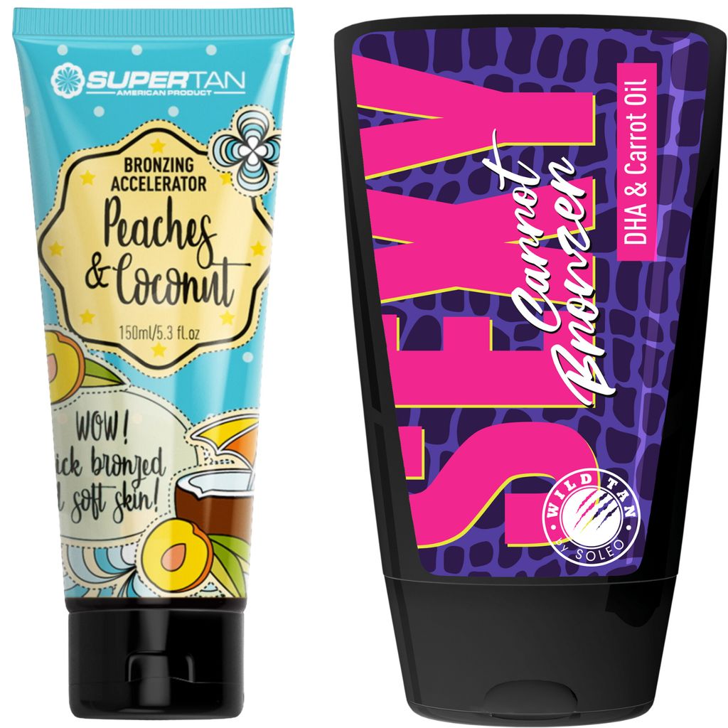 SuperTan Peaches Coconut Cream + Wild Tan Sexy Carrot Free