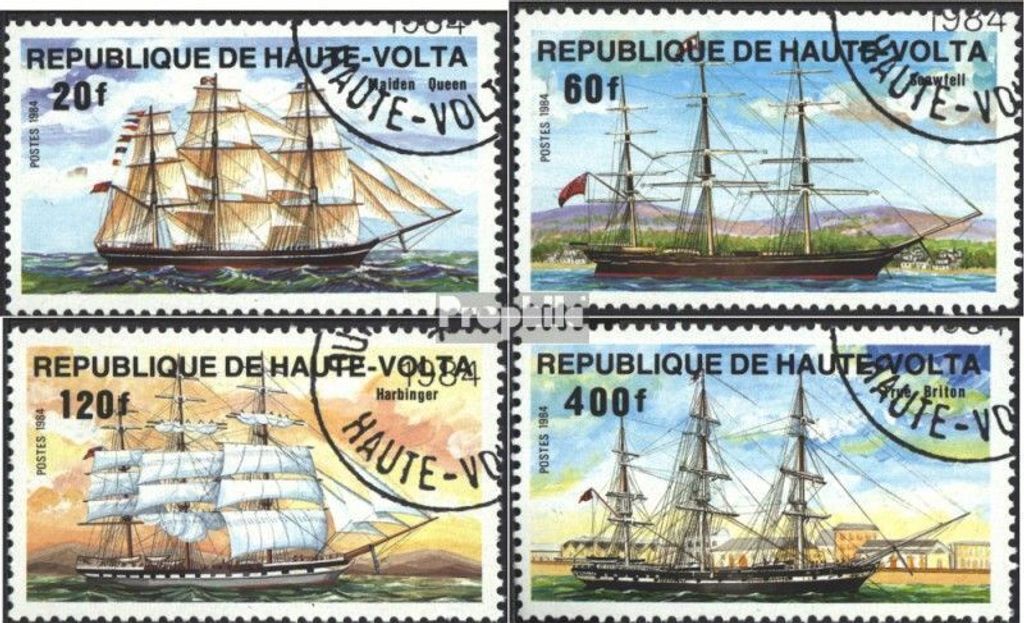 Briefmarken Obervolta 1984 Mi 964-967 (kompl.Ausg.) gestempelt Schiffe