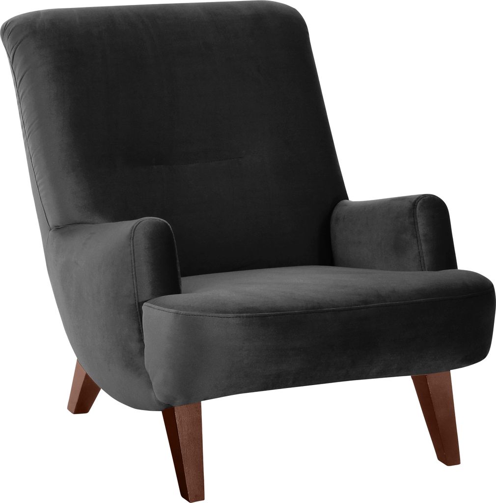 Max Winzer Sessel Brandford - Samtvelours schwarz - Maße: 71 x 101 x 80 cm