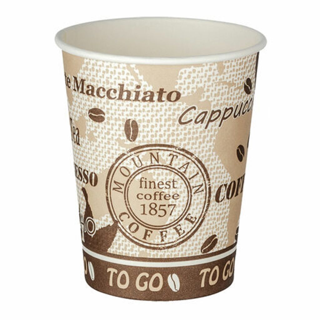 250x Kaffeebecher Getränkebecher 'Coffee Mountain' 300 ml Produktbild 