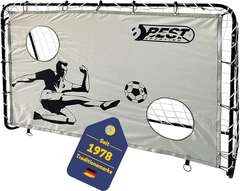Best Sporting 2in1 Fußballtor I Kinder-Fußballtor in 180 x 120 x 60 cm I Tor mit Torwand & 2 Schusslöchern I Hochwertiges Kindertor mit Netz/Tor...