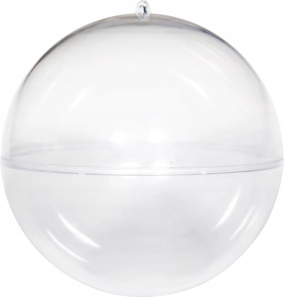 Sphère décorative transparente 12 cm en plastique cristal - 5 unités - 2