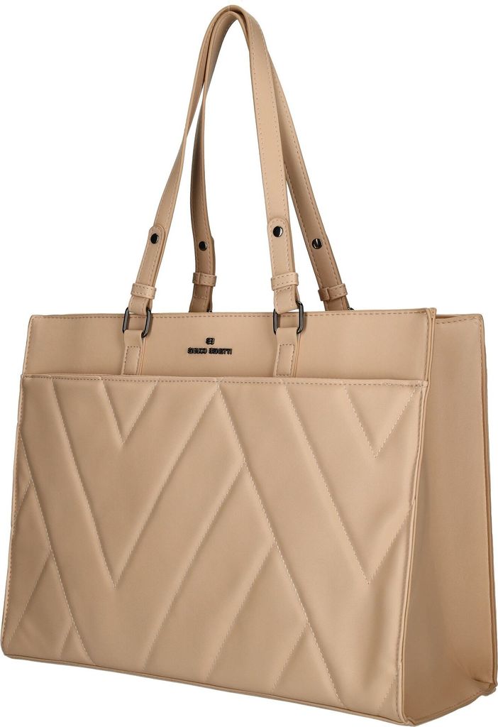 Große Damen Tasche Schultertasche Bag Leder Optik Handtasche Neblig Rosa