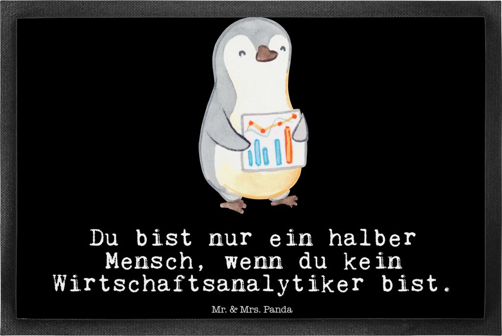 Mr. & Mrs. Panda Schmutzmatte Wirtschaftsanalytiker Herz 40 Produktbild 