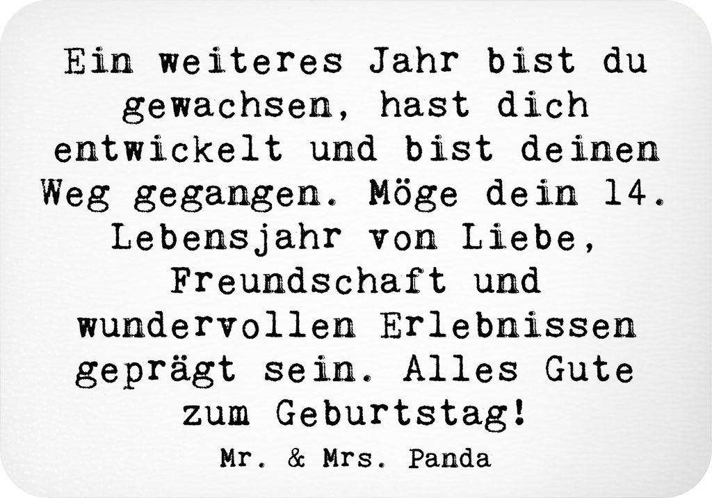 Mr. & Mrs. Panda Kühlschrankmagnet Spruch 14. Geburtstag - Weiß - Geschenk, Alter, magnet, Pinnwandmagnet, Wachstum, zettelhalter, Notizhalter, h...