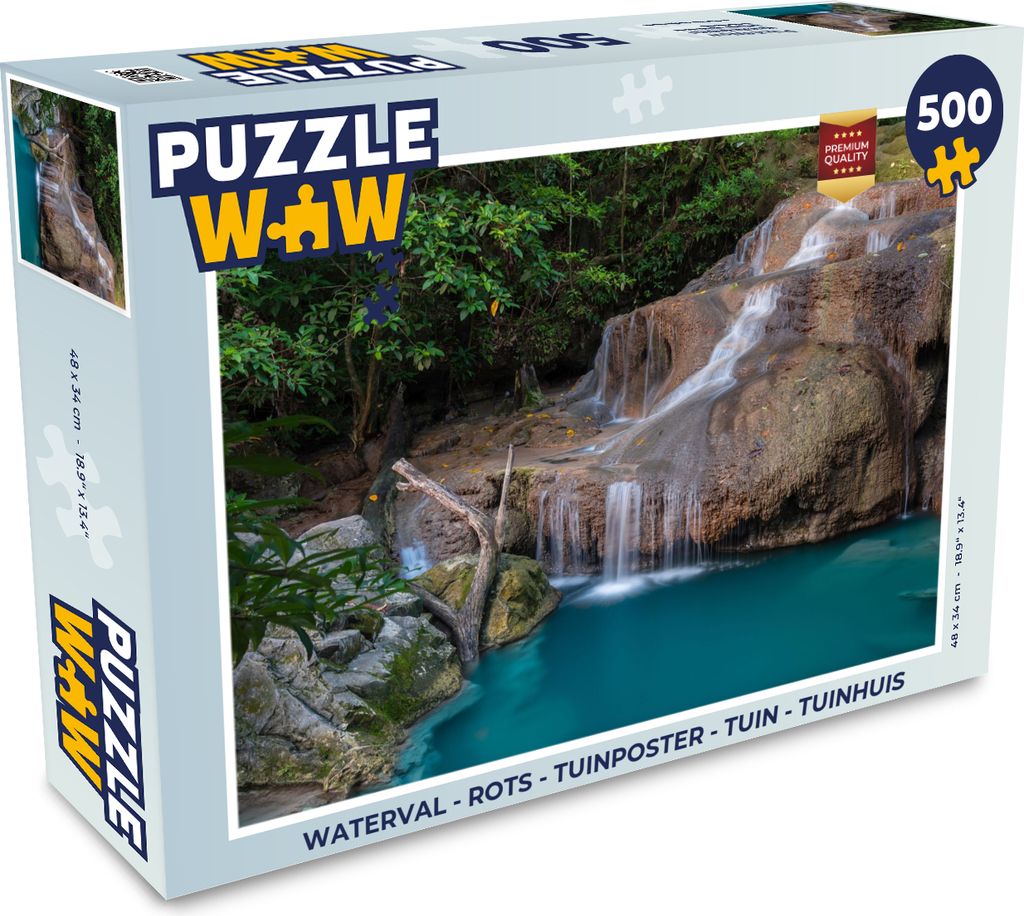 MuchoWow Puzzle 500 Teile Wasserfall - Felsen - Landschaft - 500 Teile - Kinder - Selberbauen - Puzzlespiele