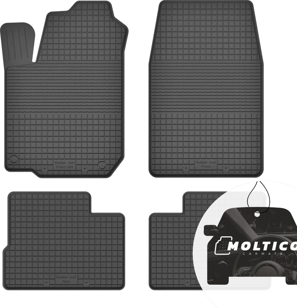 Tappetini in Gomma Nissan Tiida II 2011+: Set 4 Pezzi su Misura con Bordo