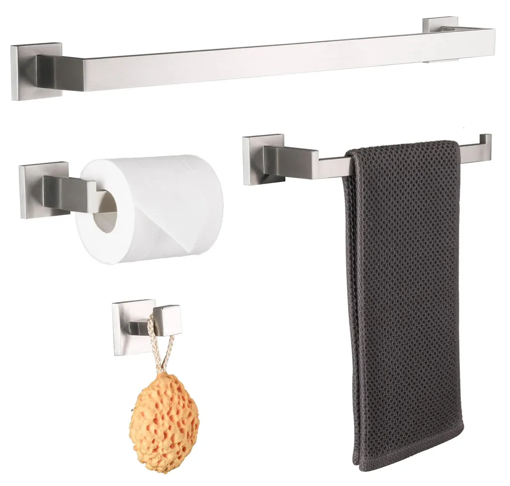 Aménagement Salle de Bain : Barre 60cm et Accessoires Inox Argent