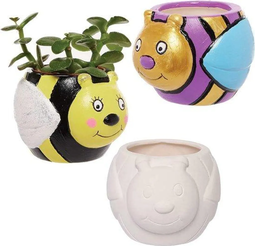 Décoration de Chambre Enfant : Lot 3 Vases Céramique pour Petites Fleurs