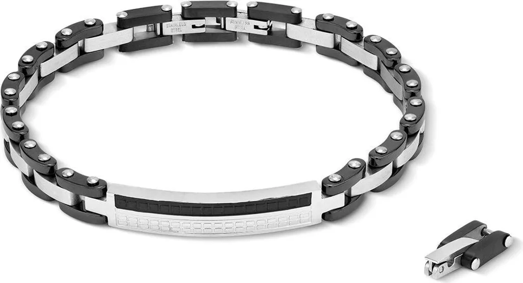 Bracelet Radiant RH000352 Maillons Acier Brossé et Détails Noir Mat