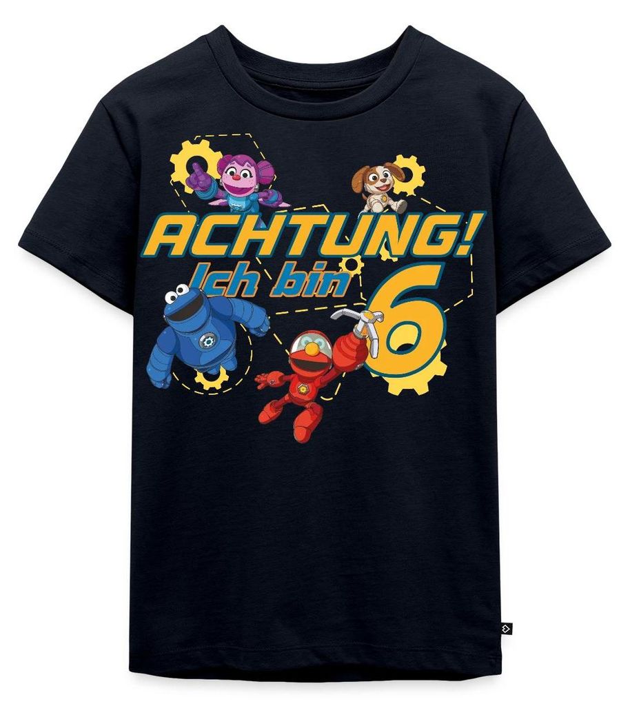 Spreadshirt Mecha Builders Team Achtung Ich Bin 6 Jahre Alt Kinderkunst Kinder Premium T-Shirt, 110/116 (4 Jahre), Navy