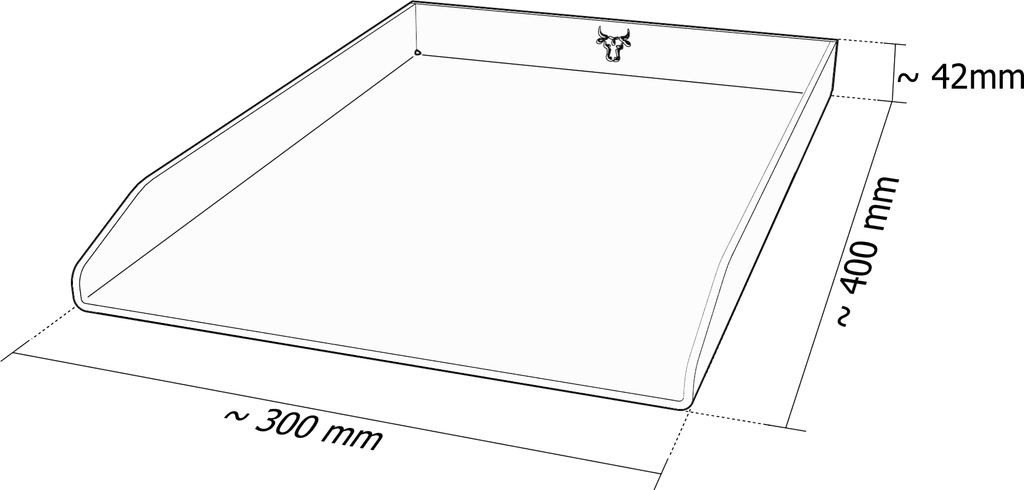 Edelstahl Plancha Grillplatte Universal passend für Rösle, Weber Gasgrills uvm, Größe:30x40cm Bulle