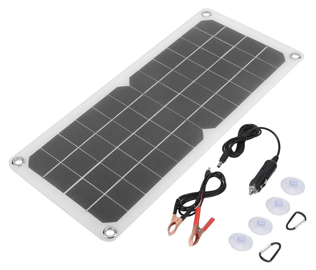 Panneau solaire flexible 10W 18V pour batterie 12V et chargeur USB 5V