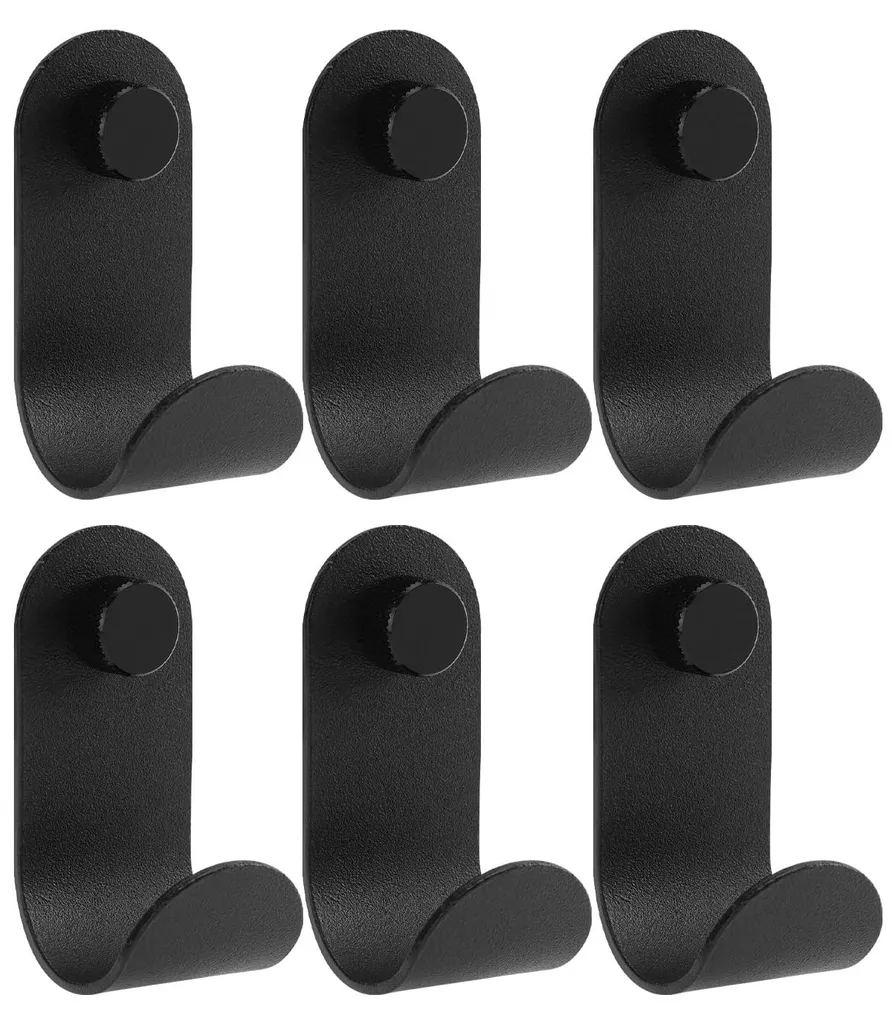 Crochets pour panneaux acoustiques noirs en métal inoxydable x6