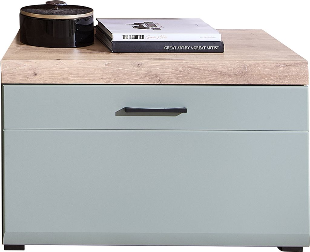 Lowboard 80cm, Eiche mit Schilfgrün, FARO-36-REED