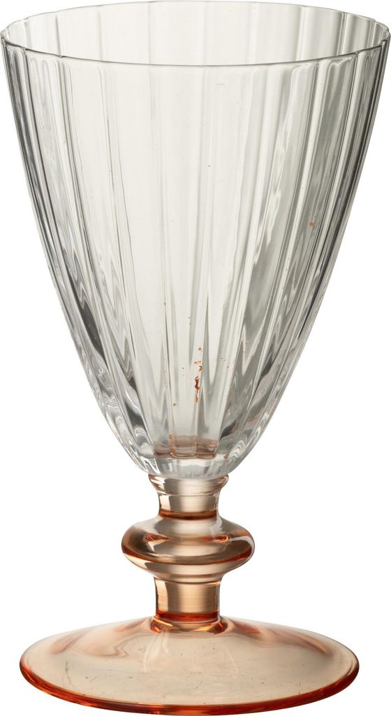 J-Line Glas Gestreift Glas Transparent/Lachsrosa