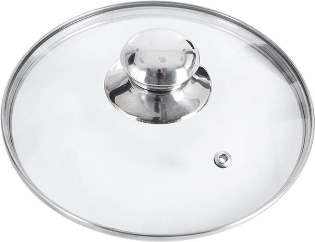 Sklenená pokrievka s nerezovým okrajom a parným ventilom Obrázok produktu 