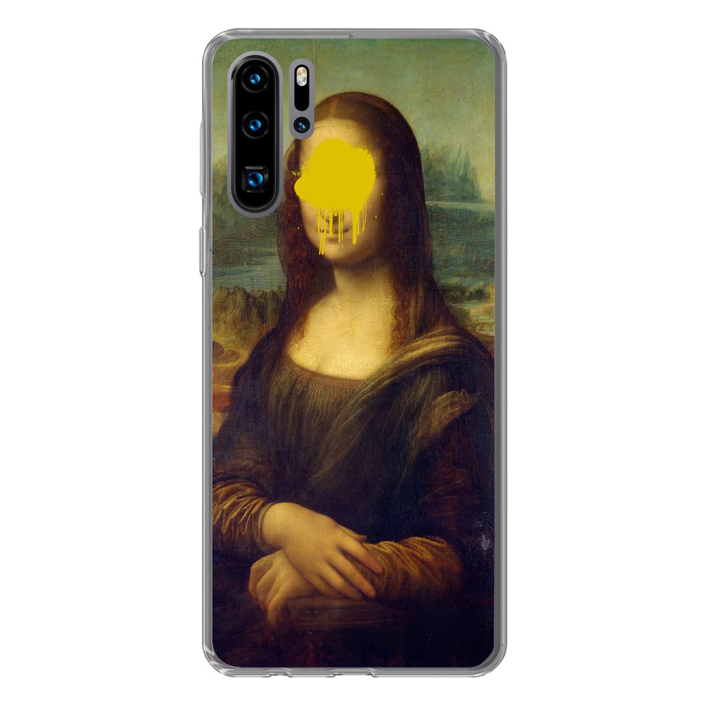 MuchoWow Handyhülle Schutzhülle Hülle für Huawei P30 Pro Mona Lisa - Farbe - Gelb Silikon Softcase Handy Hülle - Schutzdeckel