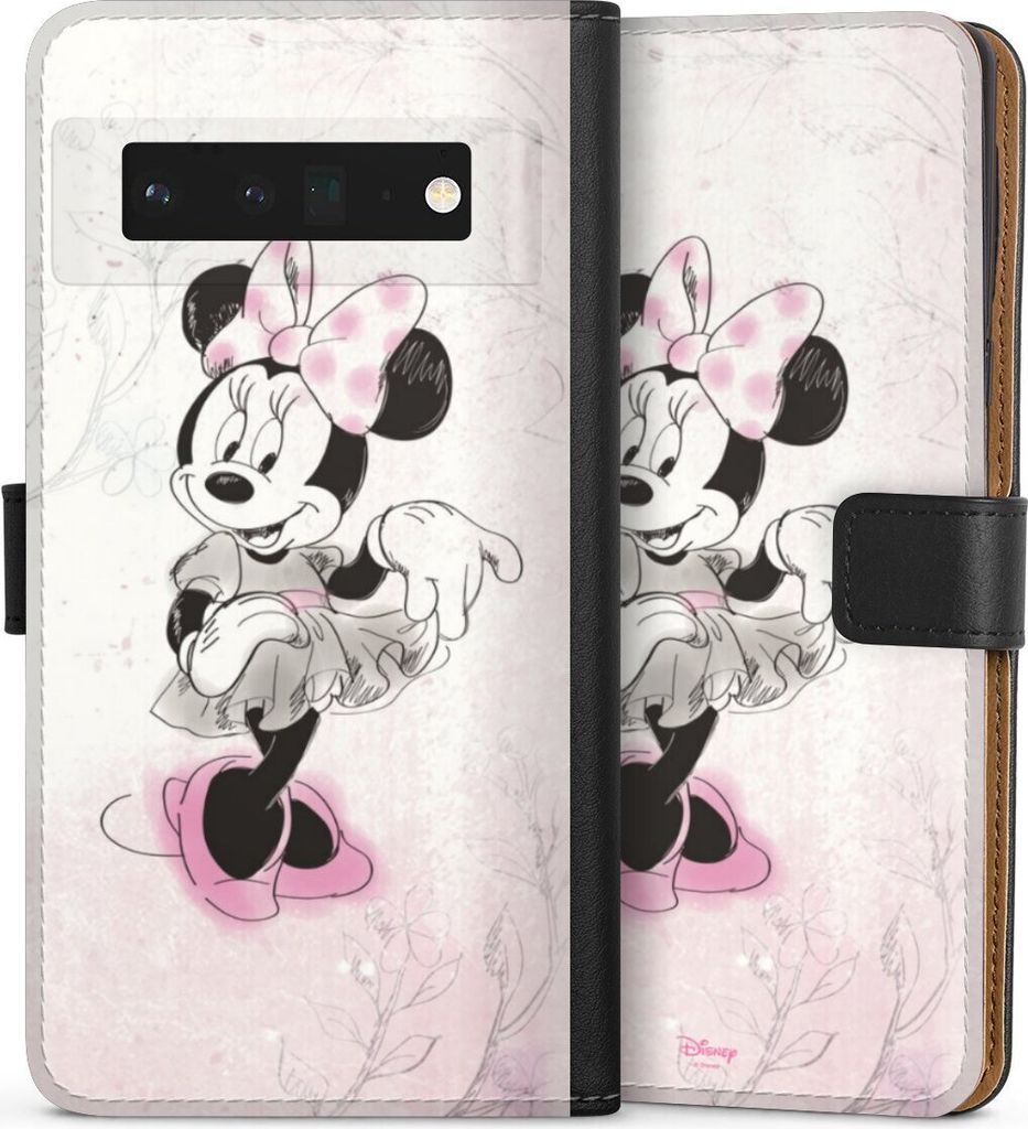 DeinDesign Klapphülle für Google Pixel 6 Pro Handytasche Lederhülle Tasche Disney Minnie Mouse Vintage