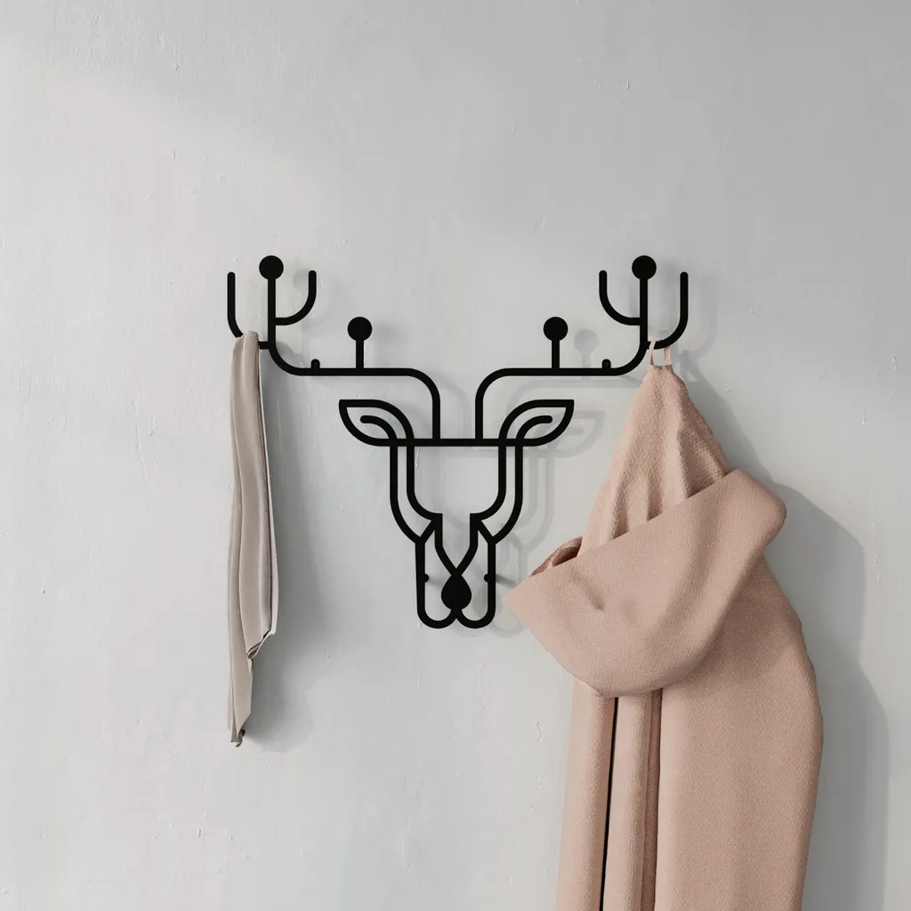 Suspension Décorative Cerf en Métal Noir - Décoration Murale Moderne - 4