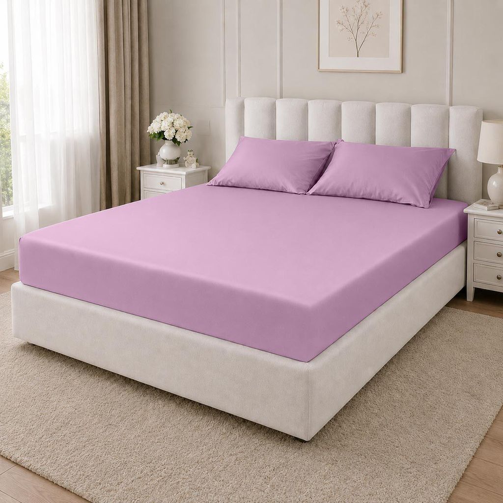 Traumschlaf Mako-Satin Spannbetttuch 140x200 cm mauve