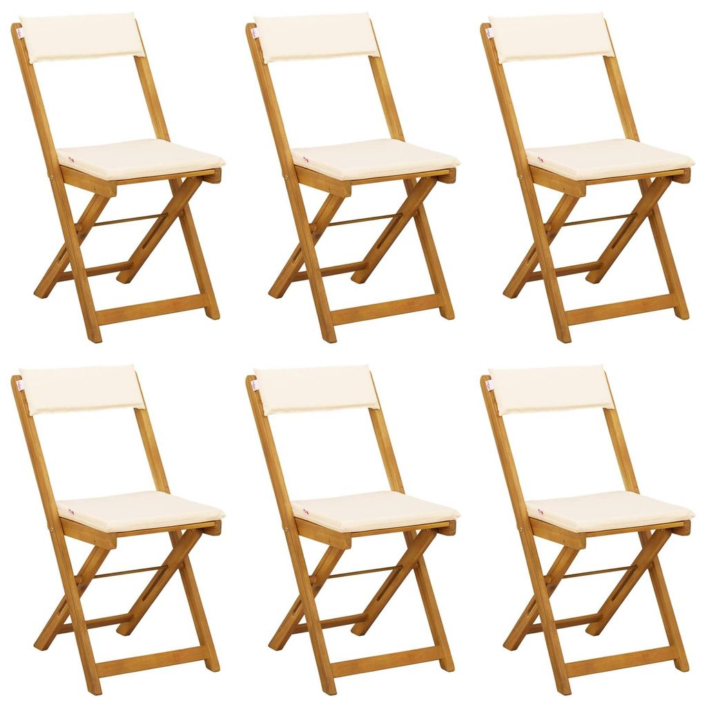 vidaXL Außen Bistro-Stühle 6 pcs Cremeweiß 40 x 53 x 80 cm