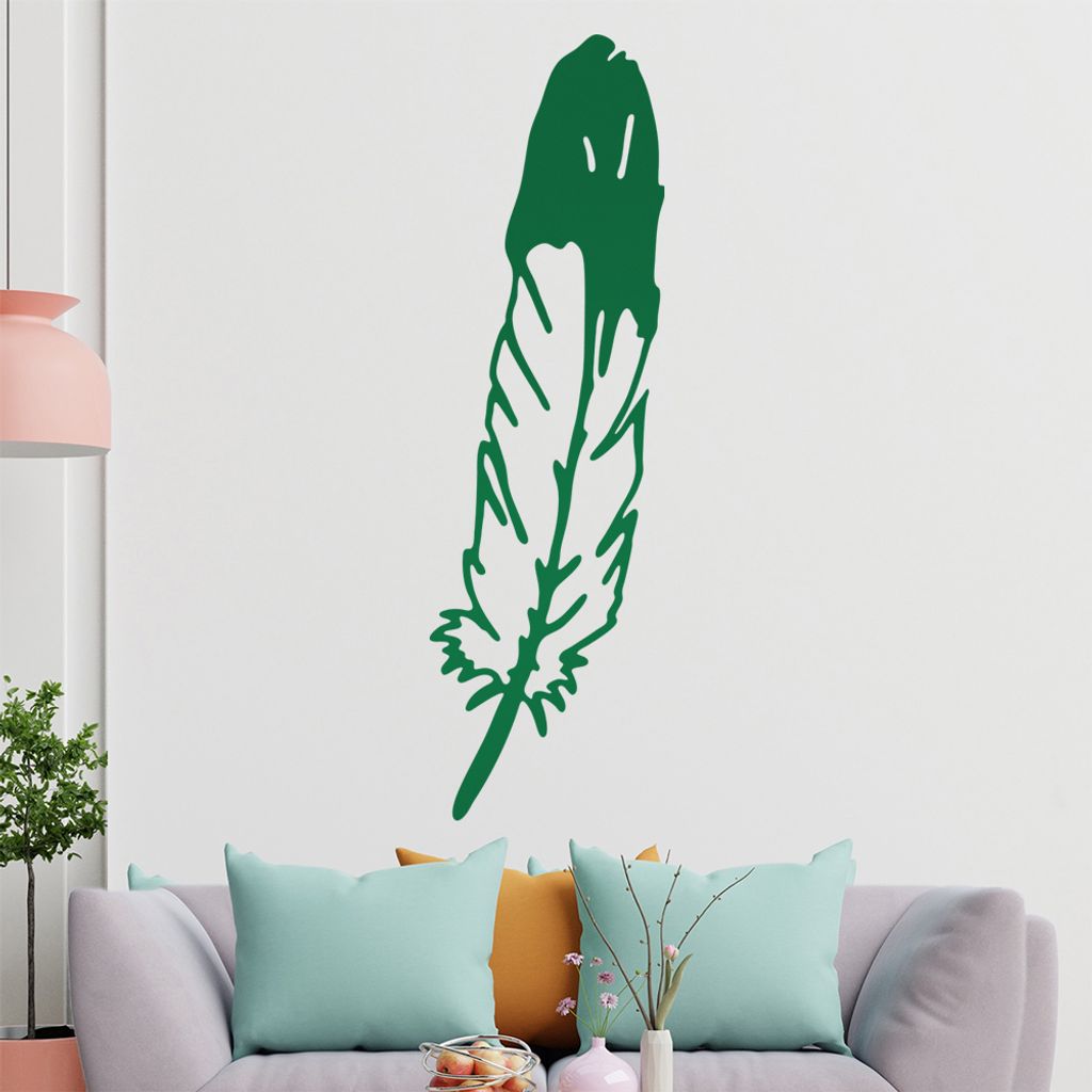 KIWISTAR Feder - Frieden Indianer Schmuck Vogel Wandtattoo in 6 Größen - Wandaufkleber Wall Sticker - Dekoration, Küche, Wohnzimmer, Schlafzimme...
