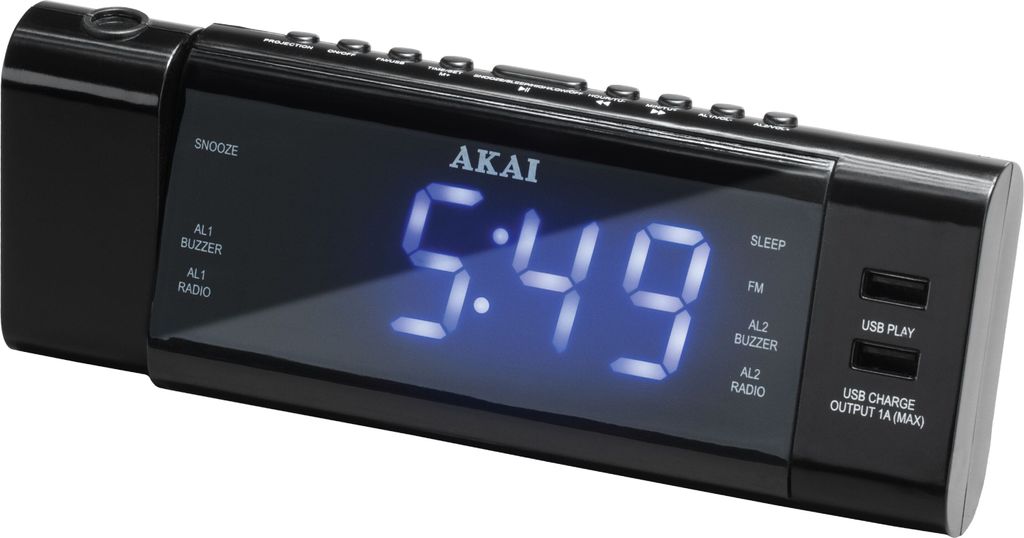 Akai ACR-3888, Uhr, Digital, AM, FM, PLL, LED, 3,05 cm (1.2"), Schwarz