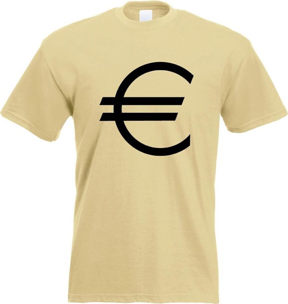 Kiwistar - T-Shirt - Khaki - Eurozeichen - Eur Euro Symbol Motiv Bedruckt Funshirt Design Print - mit Motiv Bedruckt - Funshirt Design - Sport - Fr...