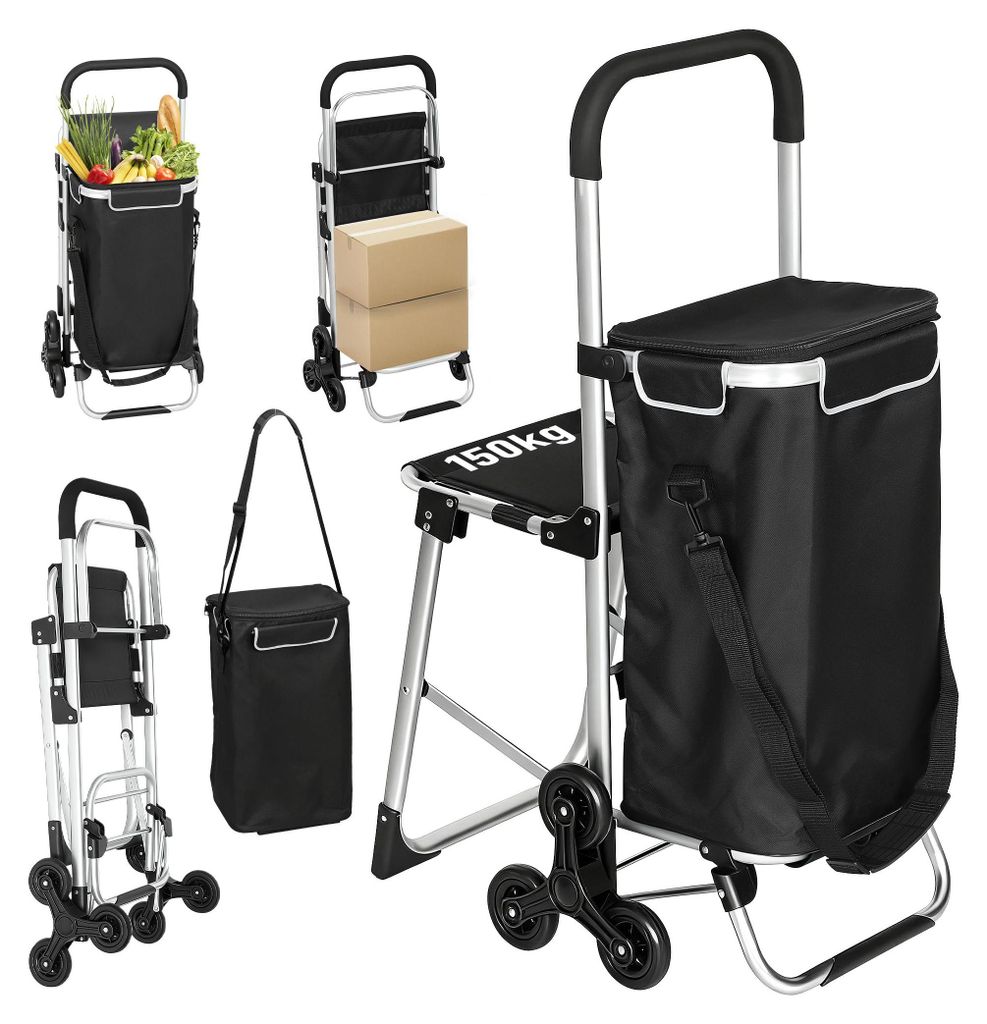 HOMCOM 3-in-1 Einkaufstrolley klappbar mit 40L Kapazität, Produktbild 